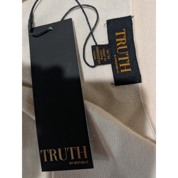 NEW Truth by Republic Sweater Ivory Blue Stripes Women's Size Medium Preppy NWT - Picture 8 of 16